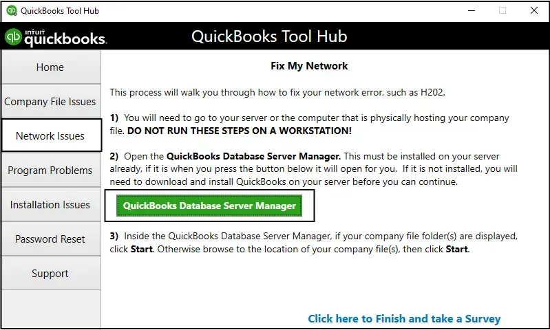 QuickBooks database server manager keeps stopping