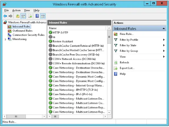 windows firewall inbound rules