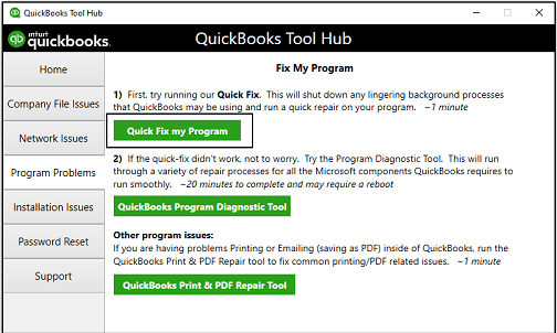 QB Program Via Quick Fix My Program