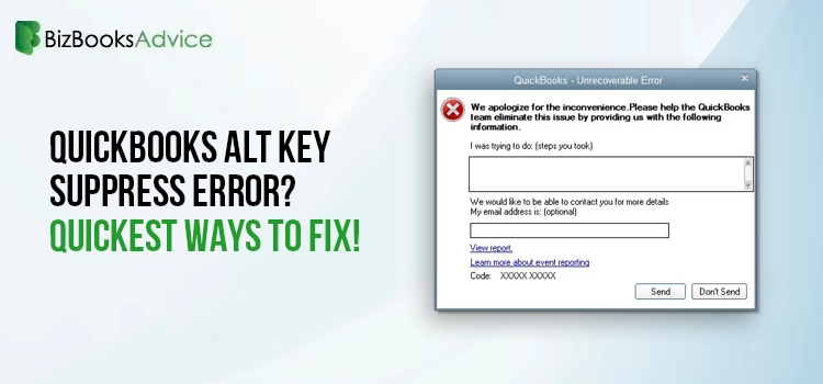 QuickBooks Alt Key Suppress Error